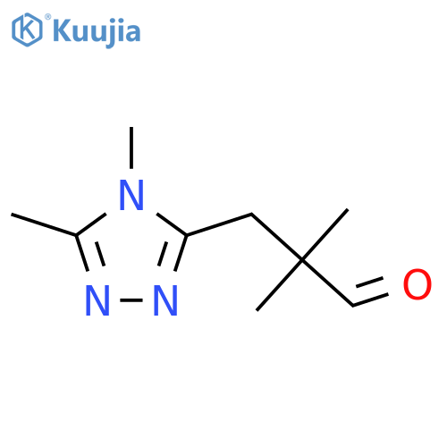 3-(dimethyl-4H-1,2,4-triazol-3-yl)-2,2-dimethylpropanal structure