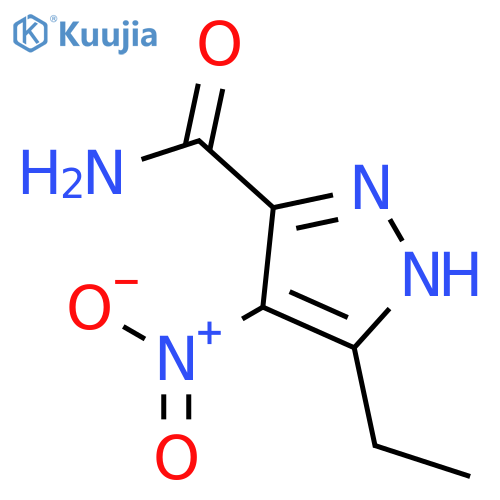 5-ethyl-4-nitro-1H-pyrazole-3-carboxamide structure