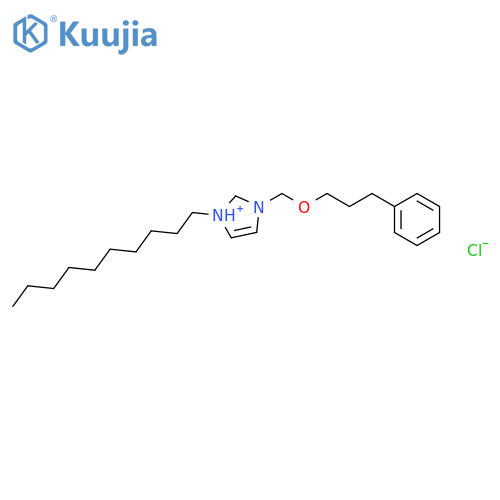 1H-Imidazolium, 1-decyl-3-[(3-phenylpropoxy)methyl]-, chloride structure