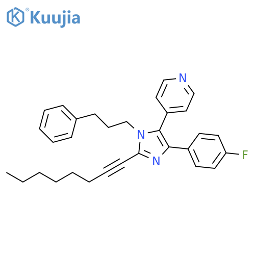 Pyridine,4-[4-(4-fluorophenyl)-2-(1-octynyl)-1-(3-phenylpropyl)-1H-imidazol-5-yl]- structure
