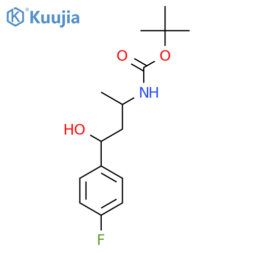 tert-butyl N-[4-(4-fluorophenyl)-4-hydroxybutan-2-yl]carbamate structure
