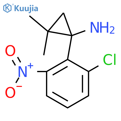 1-(2-chloro-6-nitrophenyl)-2,2-dimethylcyclopropan-1-amine structure