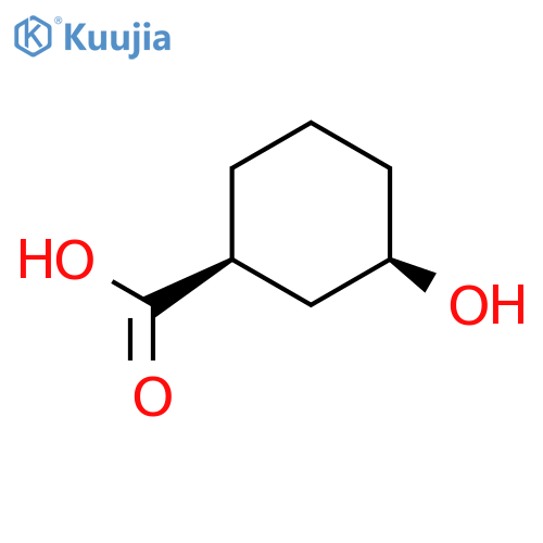 (1S,3R)-3-hydroxycyclohexane-1-carboxylic acid structure
