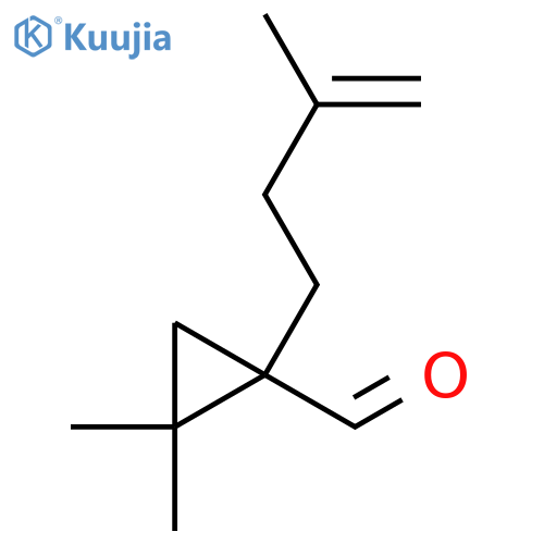 2,2-dimethyl-1-(3-methylbut-3-en-1-yl)cyclopropane-1-carbaldehyde structure