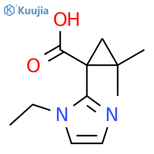 1-(1-ethyl-1H-imidazol-2-yl)-2,2-dimethylcyclopropane-1-carboxylic acid structure