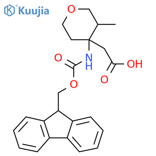 2-4-({(9H-fluoren-9-yl)methoxycarbonyl}amino)-3-methyloxan-4-ylacetic acid structure