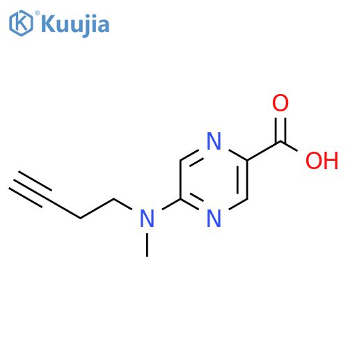 5-(but-3-yn-1-yl)(methyl)aminopyrazine-2-carboxylic acid structure