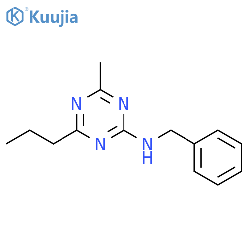 1,3,5-Triazin-2-amine, 4-methyl-N-(phenylmethyl)-6-propyl- structure