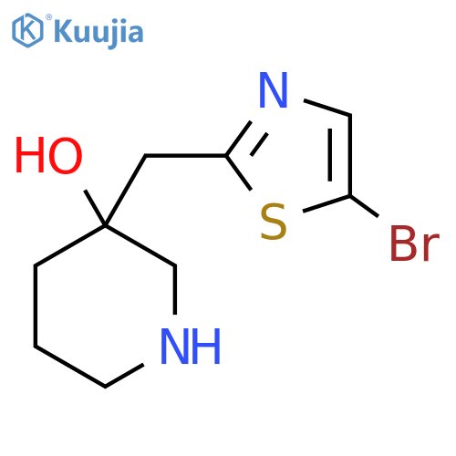 3-(5-bromo-1,3-thiazol-2-yl)methylpiperidin-3-ol structure