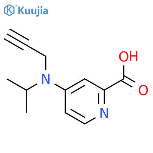 4-(prop-2-yn-1-yl)(propan-2-yl)aminopyridine-2-carboxylic acid structure