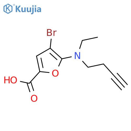 4-bromo-5-(but-3-yn-1-yl)(ethyl)aminofuran-2-carboxylic acid structure