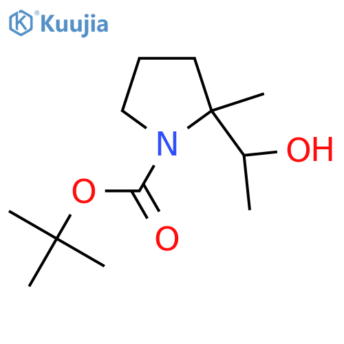 Tert-butyl 2-(1-hydroxyethyl)-2-methylpyrrolidine-1-carboxylate structure