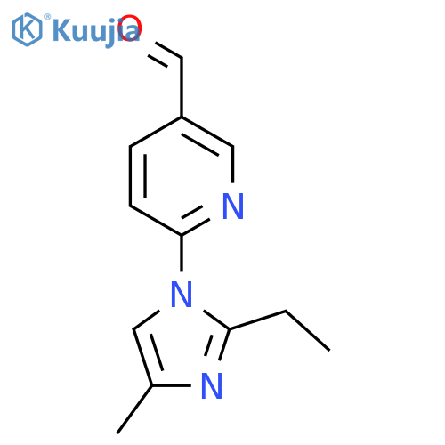 6-(2-ethyl-4-methyl-1H-imidazol-1-yl)pyridine-3-carbaldehyde structure