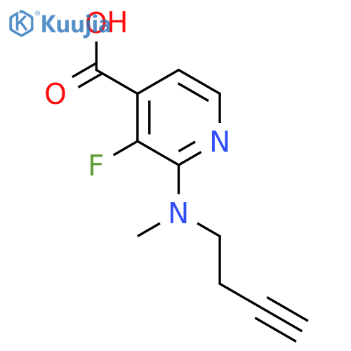 2-(but-3-yn-1-yl)(methyl)amino-3-fluoropyridine-4-carboxylic acid structure