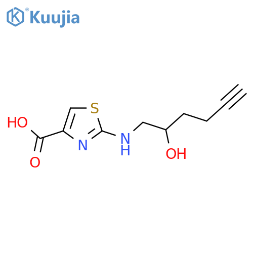 2-(2-hydroxyhex-5-yn-1-yl)amino-1,3-thiazole-4-carboxylic acid structure