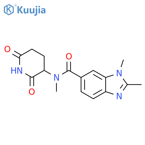 N-(2,6-dioxopiperidin-3-yl)-N,1,2-trimethyl-1H-1,3-benzodiazole-6-carboxamide structure