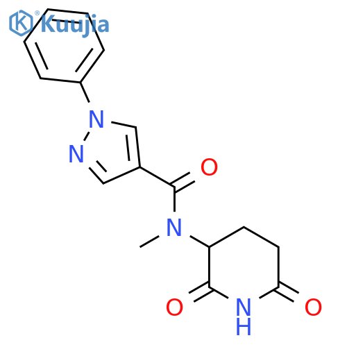 N-(2,6-dioxopiperidin-3-yl)-N-methyl-1-phenyl-1H-pyrazole-4-carboxamide structure