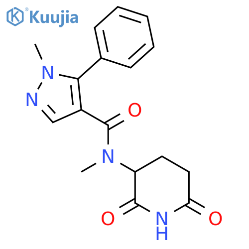 N-(2,6-dioxopiperidin-3-yl)-N,1-dimethyl-5-phenyl-1H-pyrazole-4-carboxamide structure