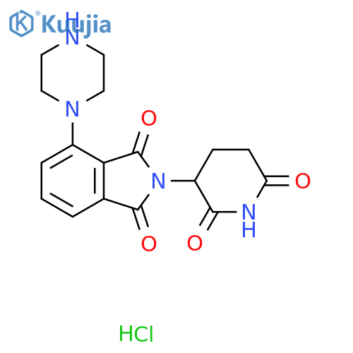 2-(2,6-Dioxopiperidin-3-yl)-4-piperazin-1-ylisoindole-1,3-dione;hydrochloride structure