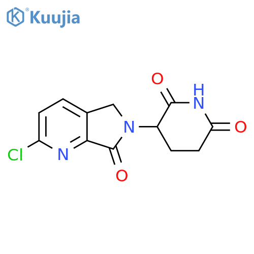 3-{2-chloro-7-oxo-5H,6H,7H-pyrrolo3,4-bpyridin-6-yl}piperidine-2,6-dione structure