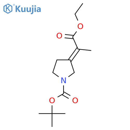 Tert-butyl (3E)-3-(1-ethoxy-1-oxopropan-2-ylidene)pyrrolidine-1-carboxylate structure