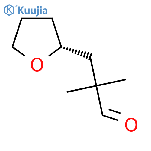 2,2-dimethyl-3-(2R)-oxolan-2-ylpropanal structure