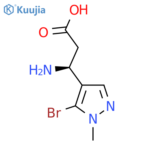 (3S)-3-amino-3-(5-bromo-1-methyl-1H-pyrazol-4-yl)propanoic acid structure
