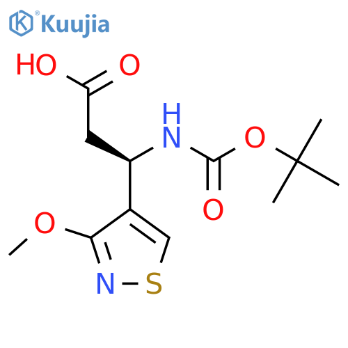 (3R)-3-{(tert-butoxy)carbonylamino}-3-(3-methoxy-1,2-thiazol-4-yl)propanoic acid structure