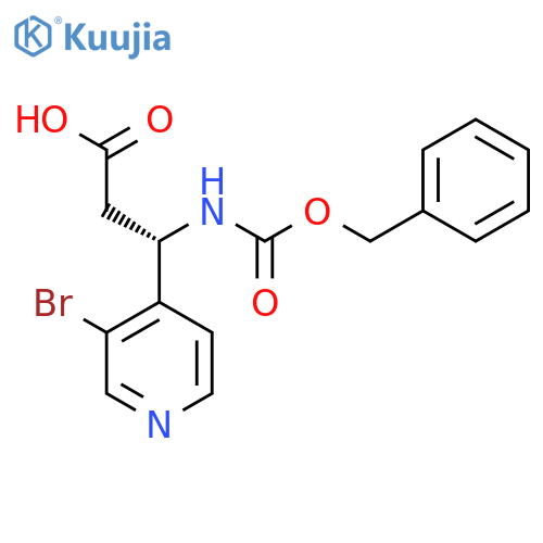 (3S)-3-{(benzyloxy)carbonylamino}-3-(3-bromopyridin-4-yl)propanoic acid structure