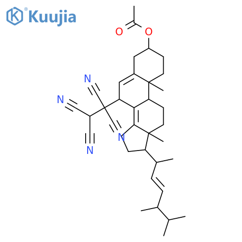 1,1,2,2-Ethanetetracarbonitrile,1-[(3b,7a)-3-(acetyloxy)ergosta-5,8(14),22-trien-7-yl]- (9CI) structure