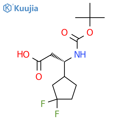 (3S)-3-{(tert-butoxy)carbonylamino}-3-(3,3-difluorocyclopentyl)propanoic acid structure
