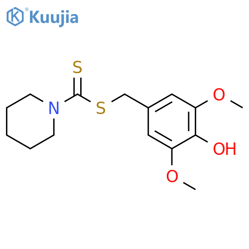 1-Piperidinecarbodithioic acid, (4-hydroxy-3,5-dimethoxyphenyl)methylester structure