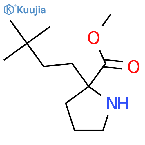 methyl 2-(3,3-dimethylbutyl)pyrrolidine-2-carboxylate structure