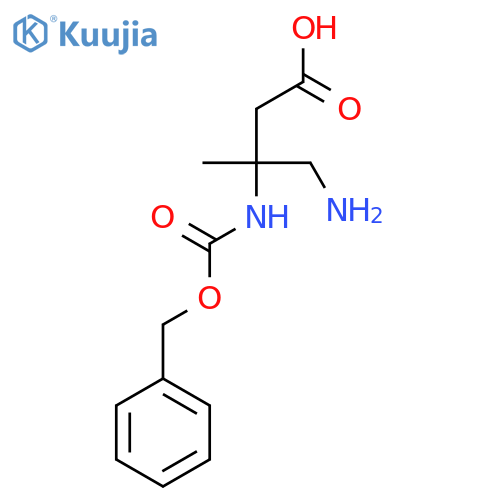 4-amino-3-{(benzyloxy)carbonylamino}-3-methylbutanoic acid structure