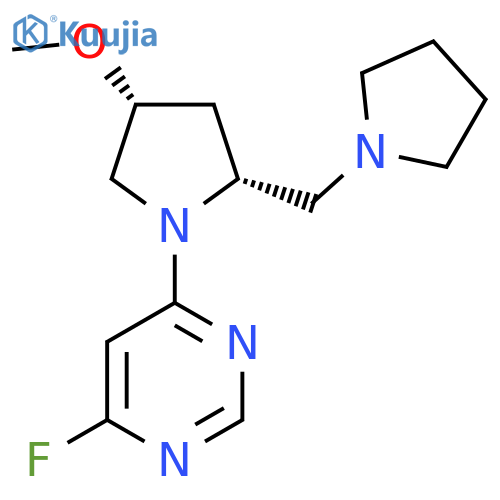 rac-4-fluoro-6-(2R,4R)-4-methoxy-2-(pyrrolidin-1-yl)methylpyrrolidin-1-ylpyrimidine, cis structure