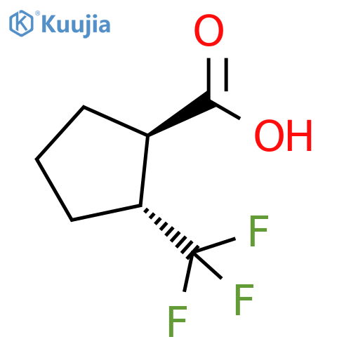 rac-(1R,2R)-2-(trifluoromethyl)cyclopentane-1-carboxylic acid structure