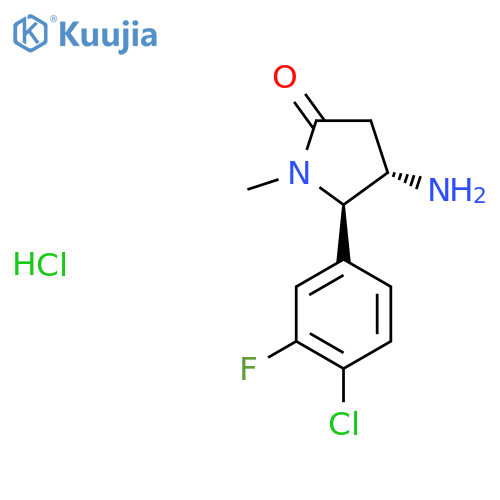 rac-(4R,5S)-4-amino-5-(4-chloro-3-fluorophenyl)-1-methylpyrrolidin-2-one hydrochloride structure