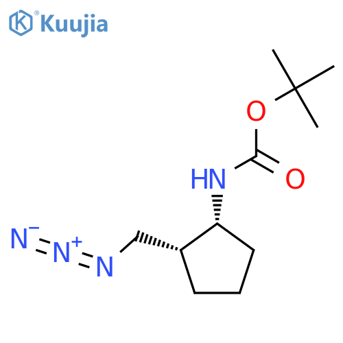 rac-tert-butyl N-(1R,2R)-2-(azidomethyl)cyclopentylcarbamate structure