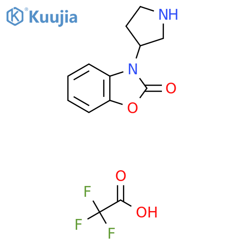 3-(pyrrolidin-3-yl)-2,3-dihydro-1,3-benzoxazol-2-one, trifluoroacetic acid structure