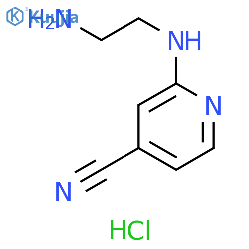 2-(2-aminoethyl)aminopyridine-4-carbonitrile dihydrochloride structure