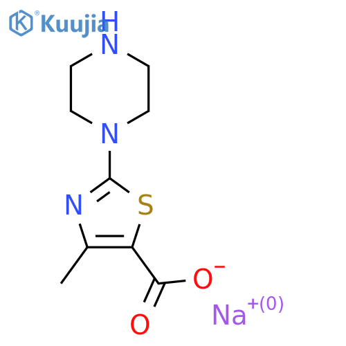 sodium 4-methyl-2-(piperazin-1-yl)-1,3-thiazole-5-carboxylate structure