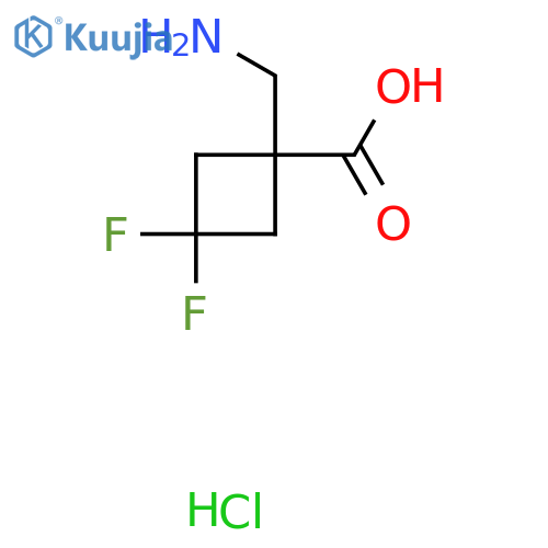 1-(Aminomethyl)-3,3-difluorocyclobutane-1-carboxylic acid hydrochloride structure