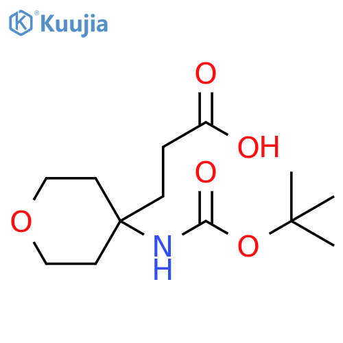 3-(4-{(tert-butoxy)carbonylamino}oxan-4-yl)propanoic acid structure