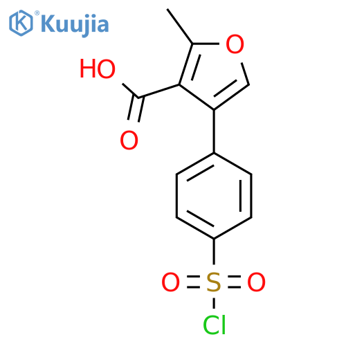 4-4-(chlorosulfonyl)phenyl-2-methylfuran-3-carboxylic acid structure