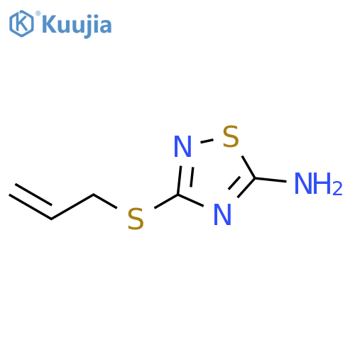 3-(prop-2-en-1-ylsulfanyl)-1,2,4-thiadiazol-5-amine structure