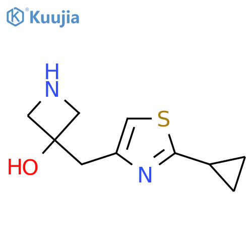 3-(2-cyclopropyl-1,3-thiazol-4-yl)methylazetidin-3-ol structure