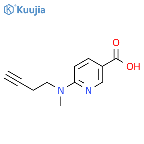 6-(but-3-yn-1-yl)(methyl)aminopyridine-3-carboxylic acid structure