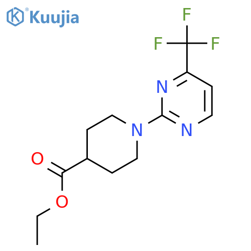 4-Piperidinecarboxylicacid, 1-[4-(trifluoromethyl)-2-pyrimidinyl]-, ethyl ester structure
