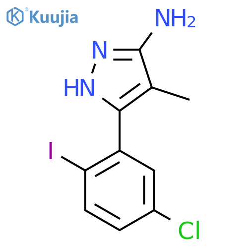 3-(5-chloro-2-iodophenyl)-4-methyl-1H-pyrazol-5-amine structure