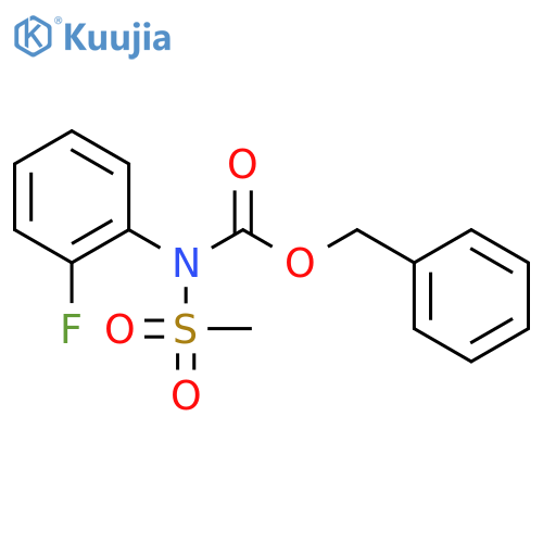 N-benzyloxycarbonyl-N-(2-fluorophenyl)methanesulfonamide structure